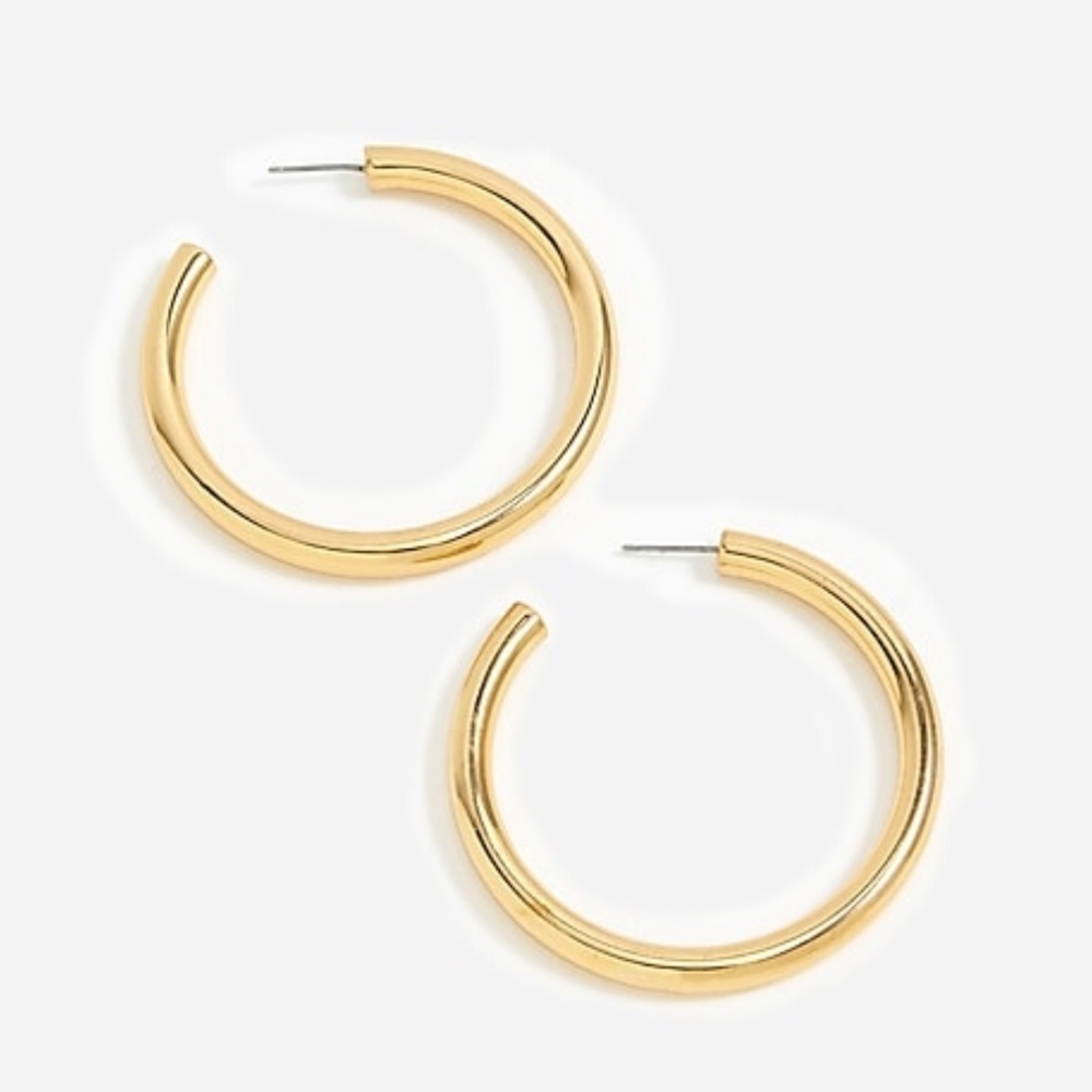 NWOT j crew burnished gold hoop earrings